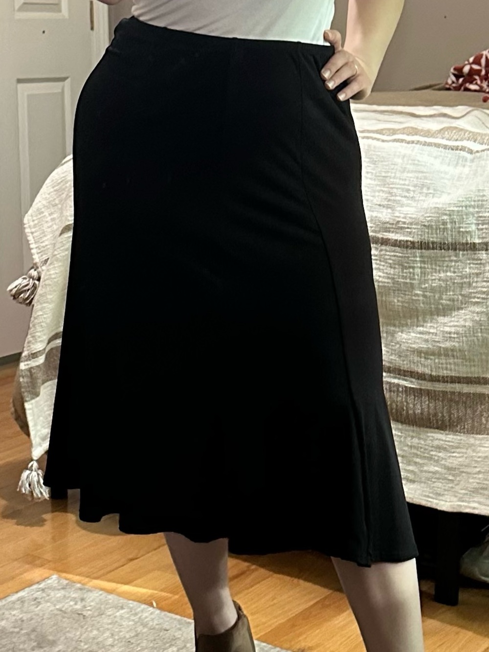 Notations Black Midi A-Line Skirt